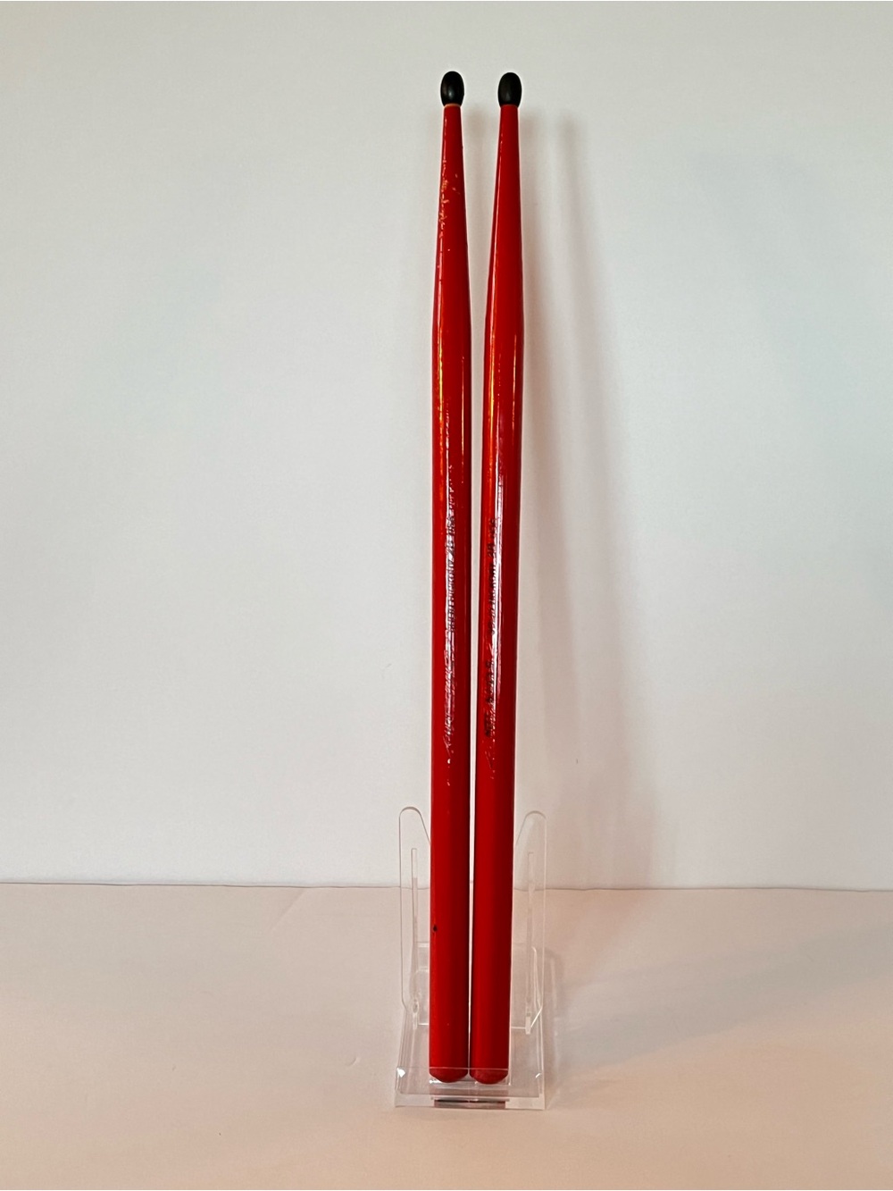Hot Sticks 2B Solid Hickory Drumsticks  Premium Fire Engine Red Paint